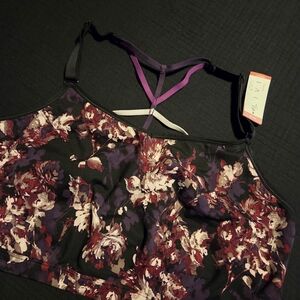 Floral Women's Bralette - Purple and Black